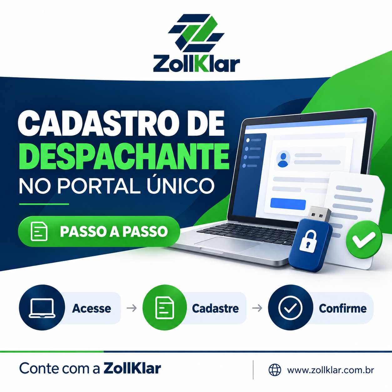 Cadastro de despachante no Portal Único: acesse, cadastre e confirme com apoio da ZollKlar